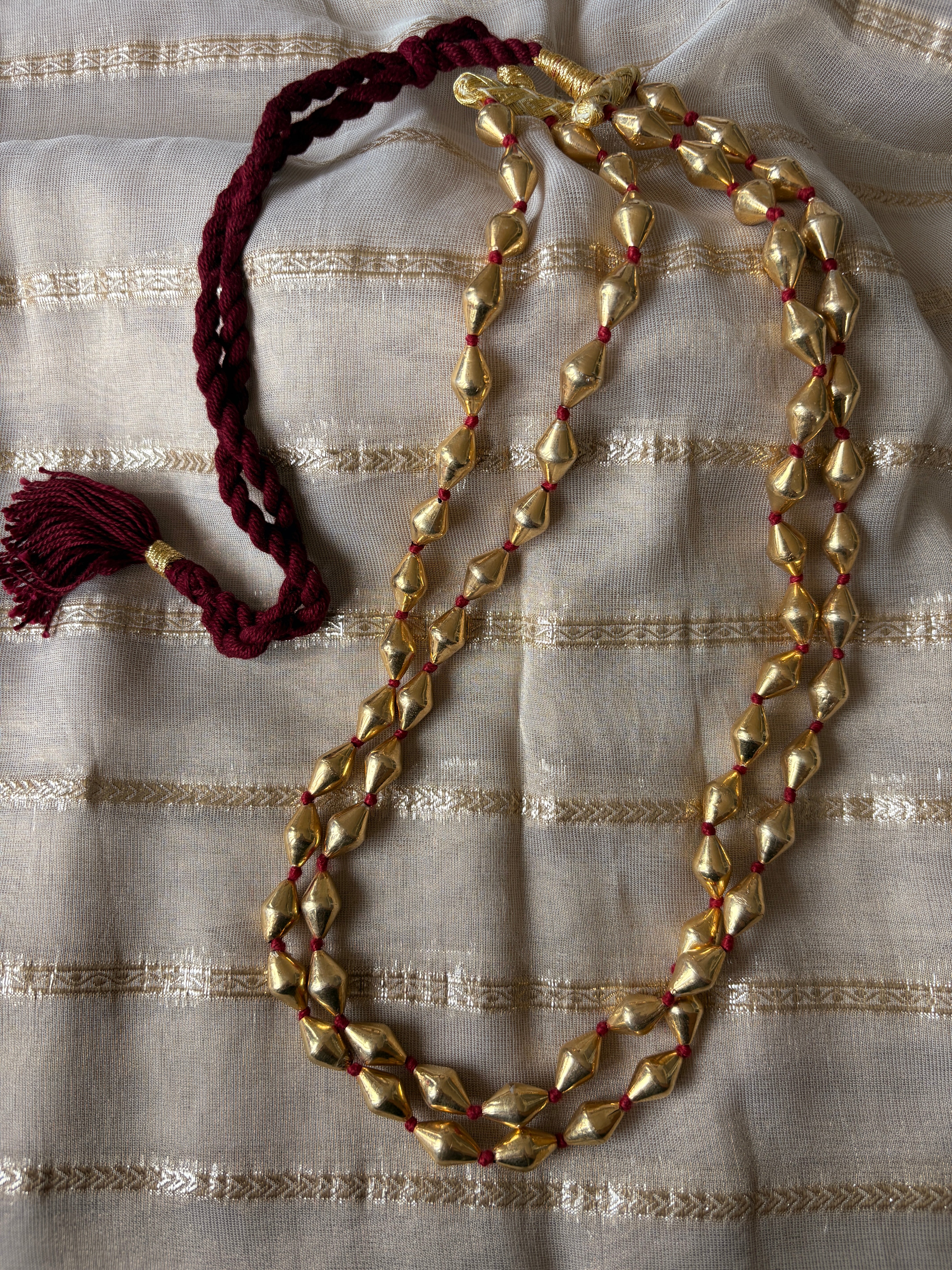 Silver Double Layer Dholki Necklace